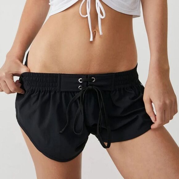 FREE PEOPLE FP MOVEMENT BLACK EASY DOES IT SHORTS SIZE L - Picture 5 of 7
